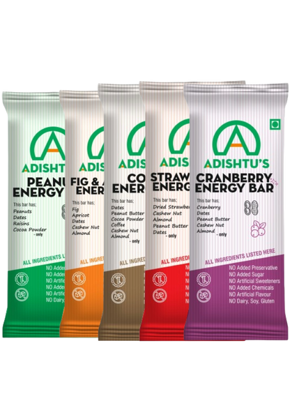 Mixed Pack of Energy Bars - Box of 5